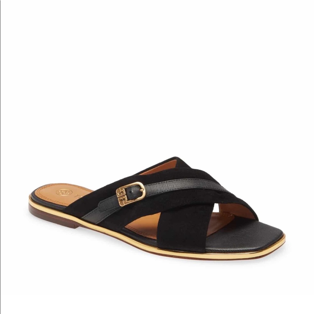 🔥🔥TORY BURCH Delaney Crisscross Slide Sandal.